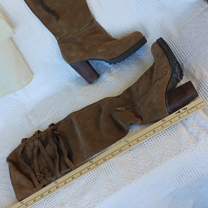 Free People Brown Suede Knee-High Boots